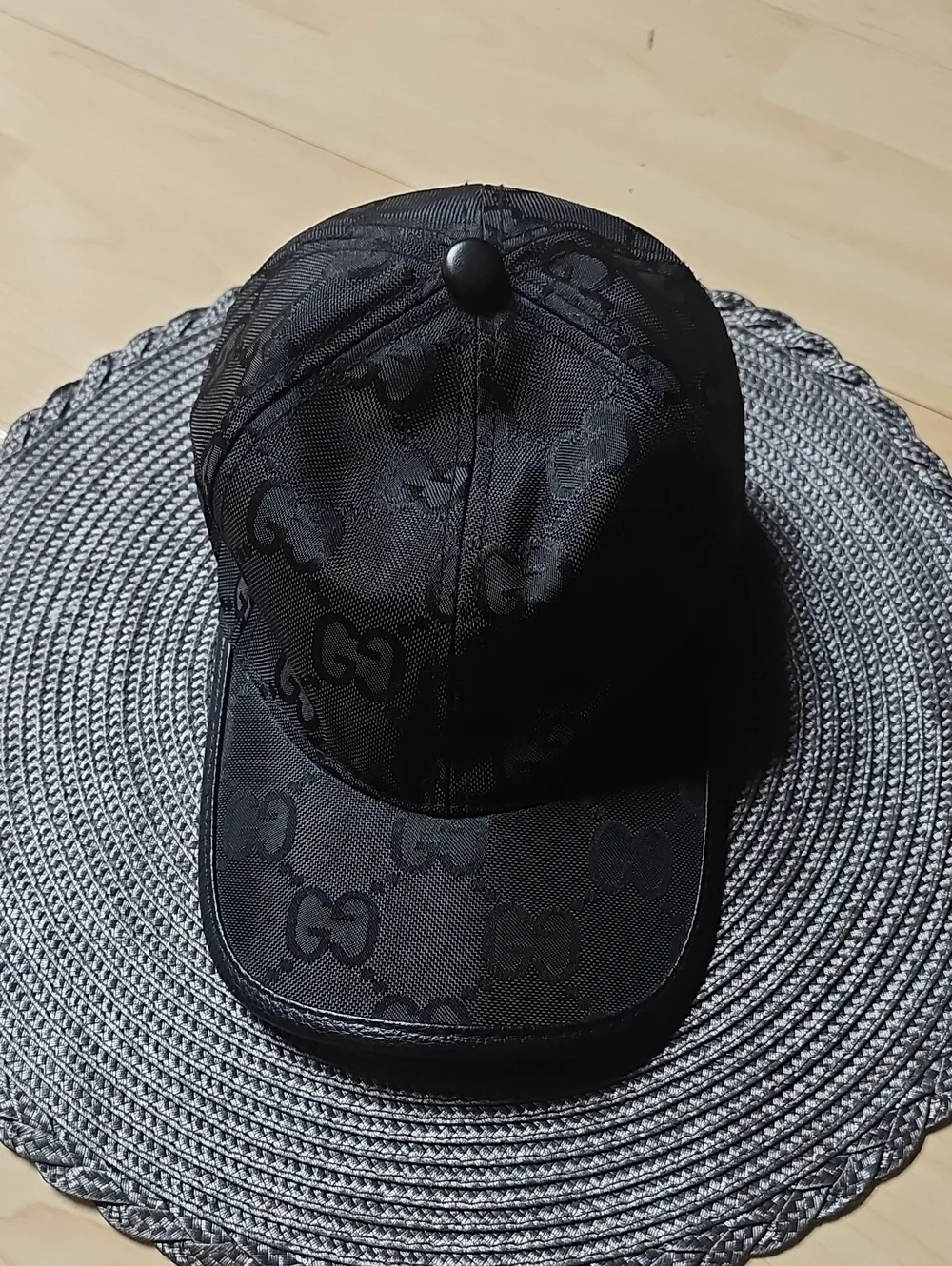 Gucci Black Tonal GG Monogram Baseball Cap